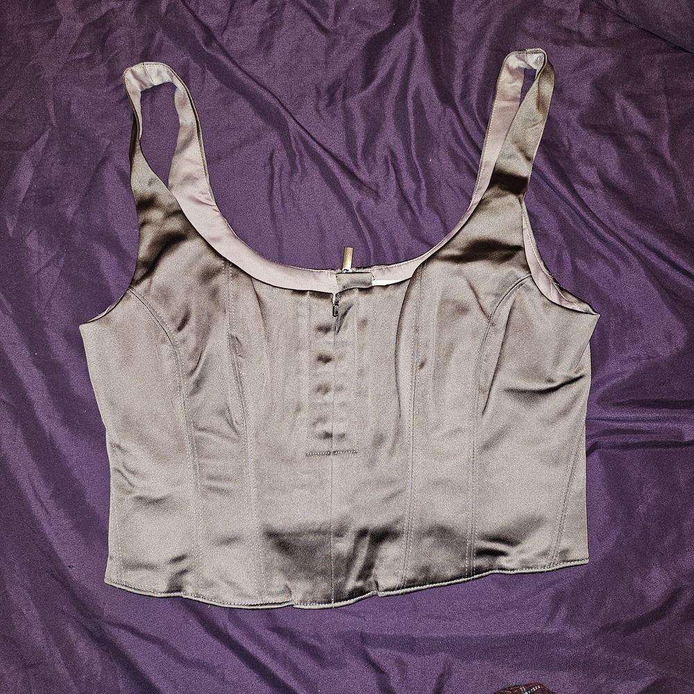 Babaton Satin Corset Top in Dusty Rose